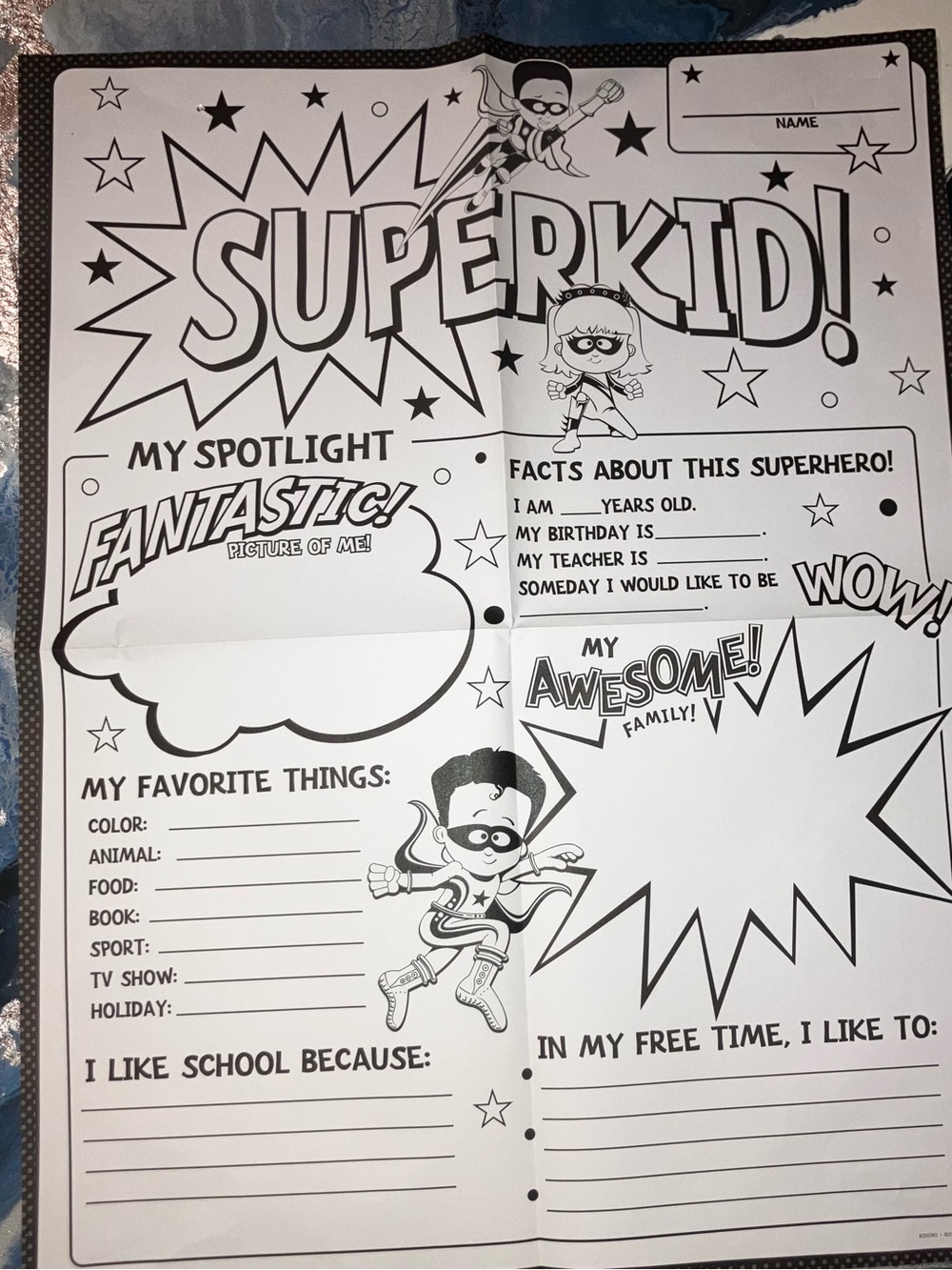 SuperKid! Extra large MY SPOTLIGHT Poster - SET OF 6